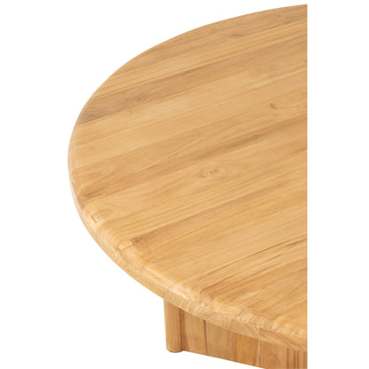 Tavolo da pranzo rotondo in legno di teak naturale Ø150cm J-Line