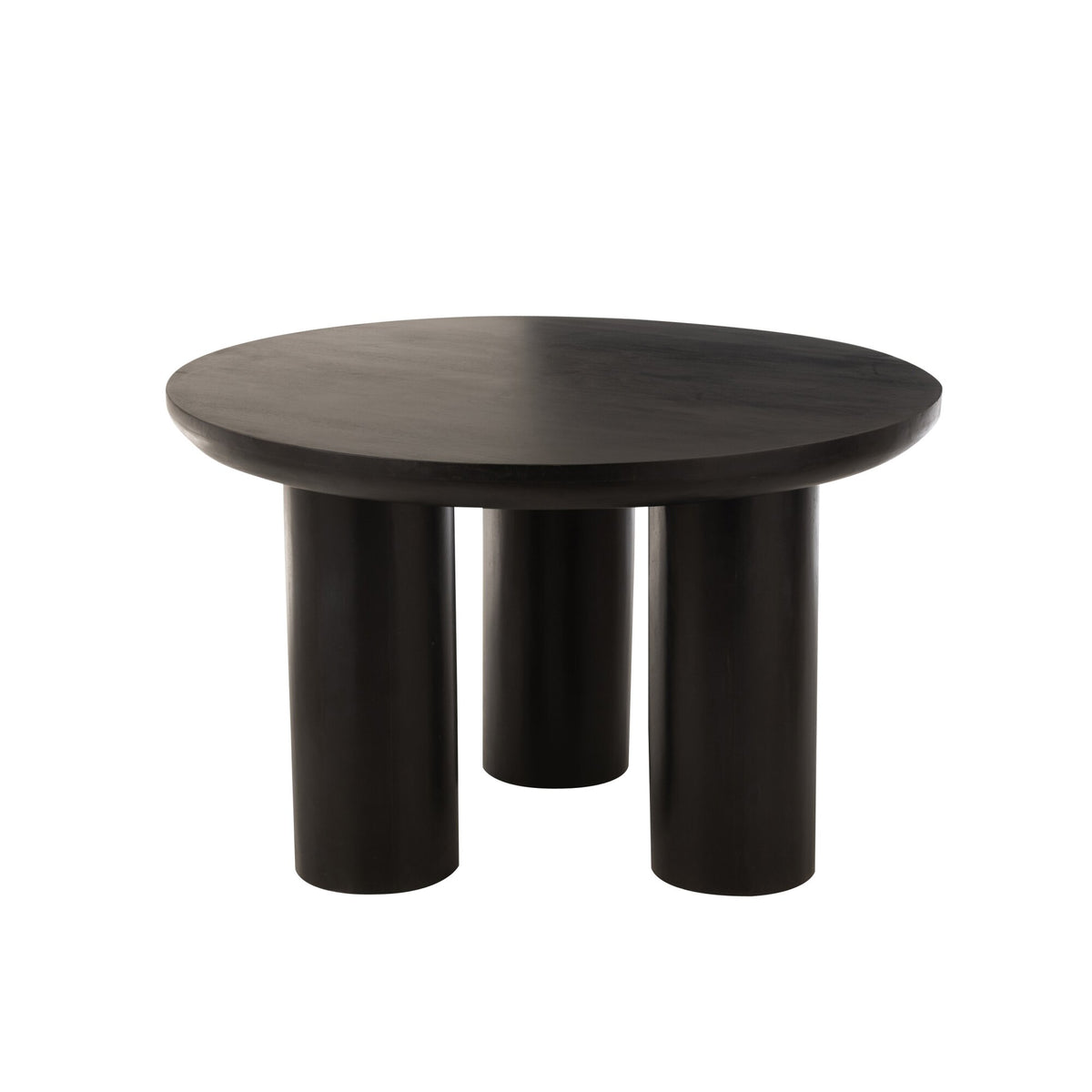 Tavolo da pranzo rotondo Trio in legno di mango nero J-Line