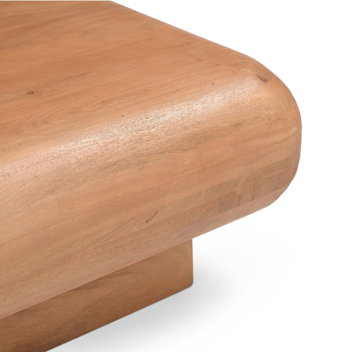 Zijaanzicht van de vierkante salontafel Fedde, 33 cm hoog