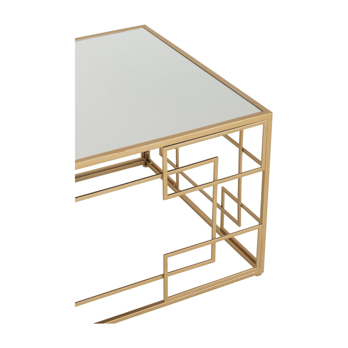Tavolino da salotto Lines Metallo/Vetro Oro J-Line