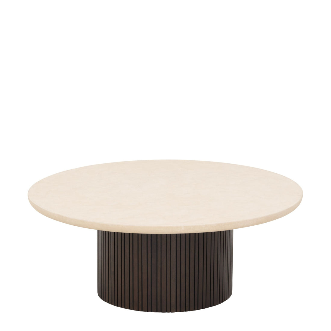 Ronde salontafel Maroon 90cm van DTP Home met mortex blad in bruin
