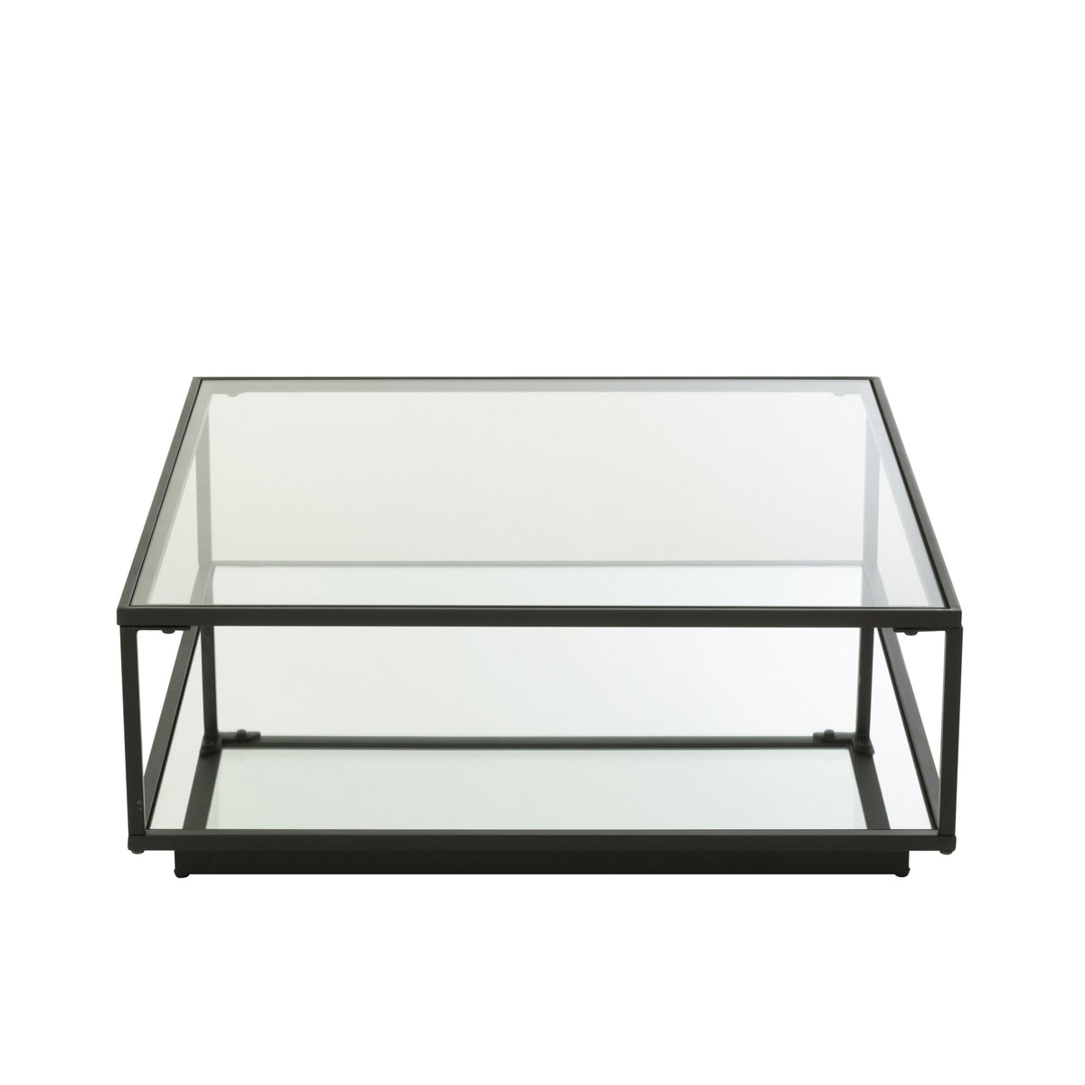 Tavolino da salotto Metallo/Vetro Nero J-Line