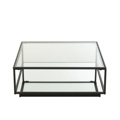 Tavolino da salotto Metallo/Vetro Nero J-Line