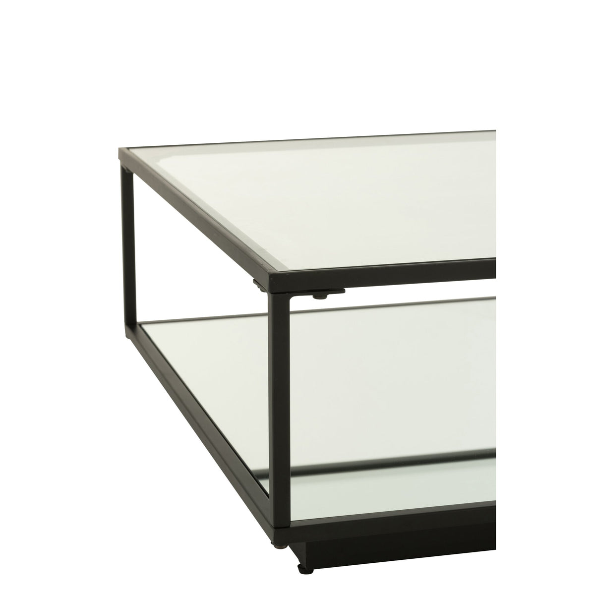 Tavolino da salotto Metallo/Vetro Nero J-Line