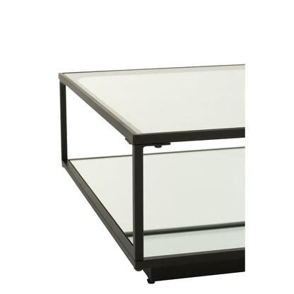 Tavolino da salotto Metallo/Vetro Nero J-Line