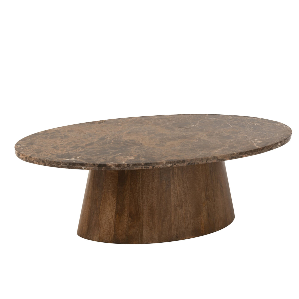 Tavolino ovale marmo/legno di mango marrone J-Line