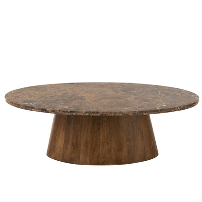 Tavolino ovale marmo/legno di mango marrone J-Line
