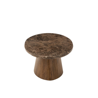 Tavolino ovale marmo/legno di mango marrone J-Line