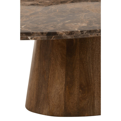Tavolino ovale marmo/legno di mango marrone J-Line