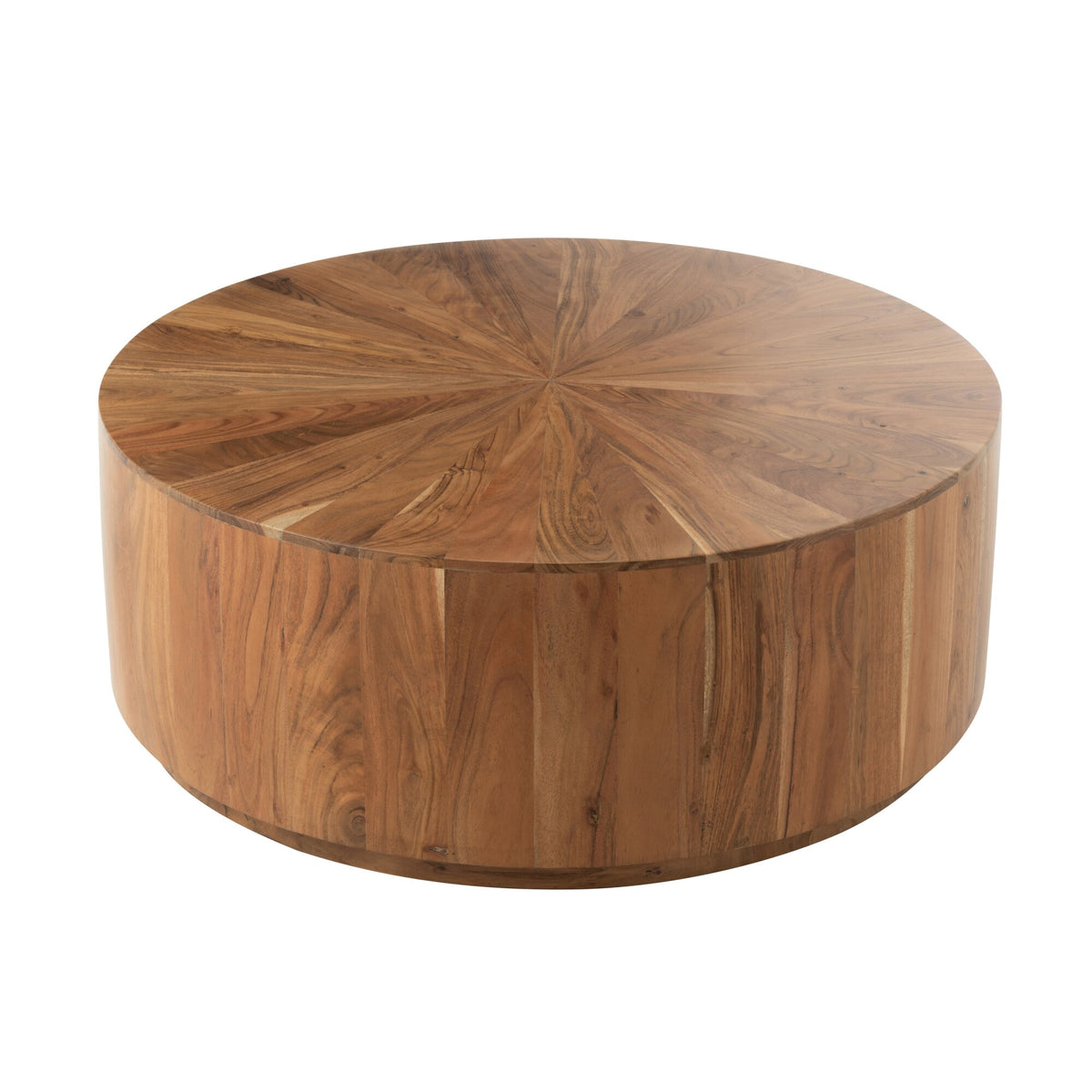 Tavolino da salotto rotondo in legno di acacia/MDF naturale J-Line