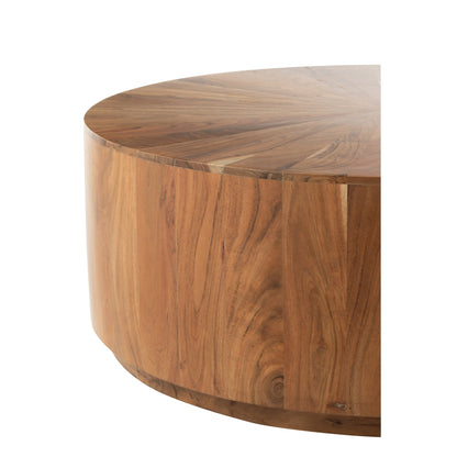 Tavolino da salotto rotondo in legno di acacia/MDF naturale J-Line