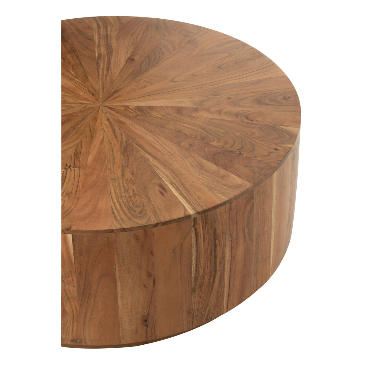 Tavolino da salotto rotondo in legno di acacia/MDF naturale J-Line