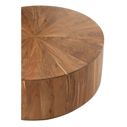 Tavolino da salotto rotondo in legno di acacia/MDF naturale J-Line