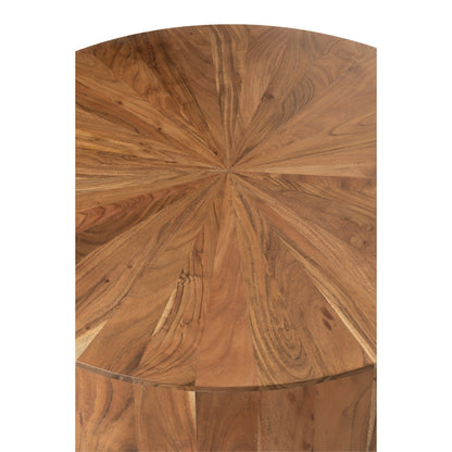 Tavolino da salotto rotondo in legno di acacia/MDF naturale J-Line