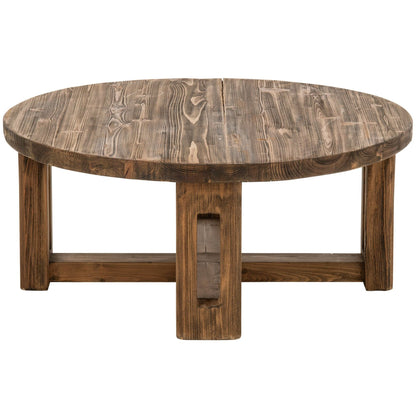 Tavolino da salotto rotondo in legno riciclato marrone J-Line