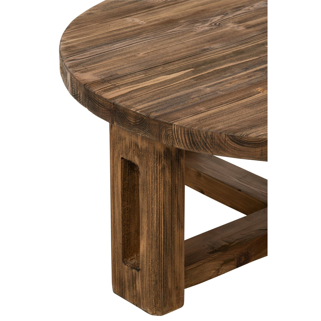 Tavolino da salotto rotondo in legno riciclato marrone J-Line