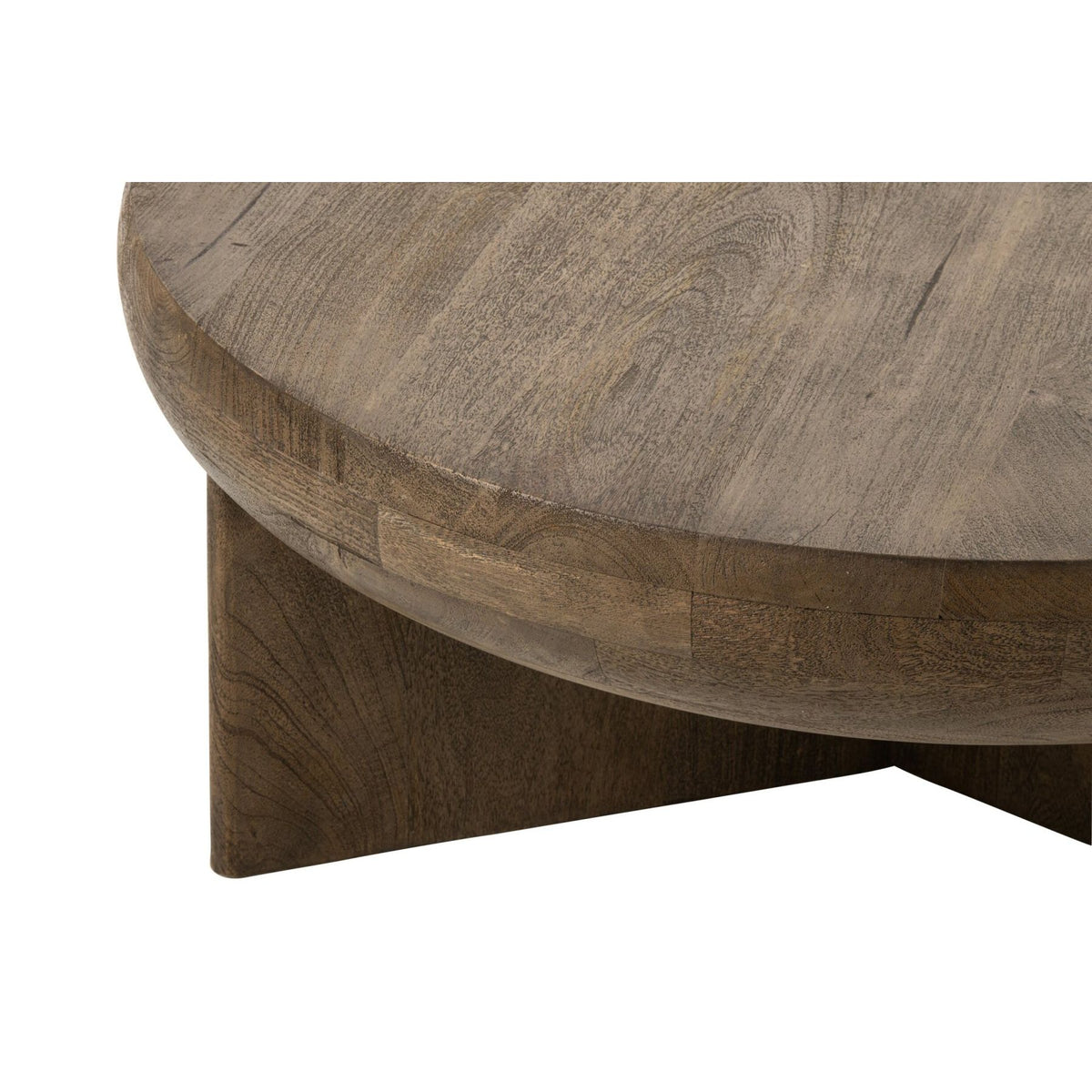 Tavolino da salotto rotondo in legno di mango marrone scuro Ø90 cm J-Line