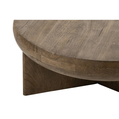 Tavolino da salotto rotondo in legno di mango marrone scuro Ø90 cm J-Line