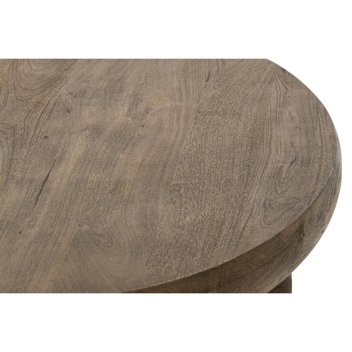 Tavolino da salotto rotondo in legno di mango marrone scuro Ø90 cm J-Line
