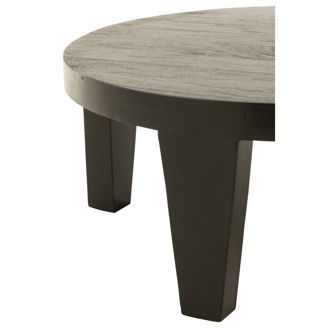 Tavolino da salotto rotondo in legno di mango nero opaco J-Line