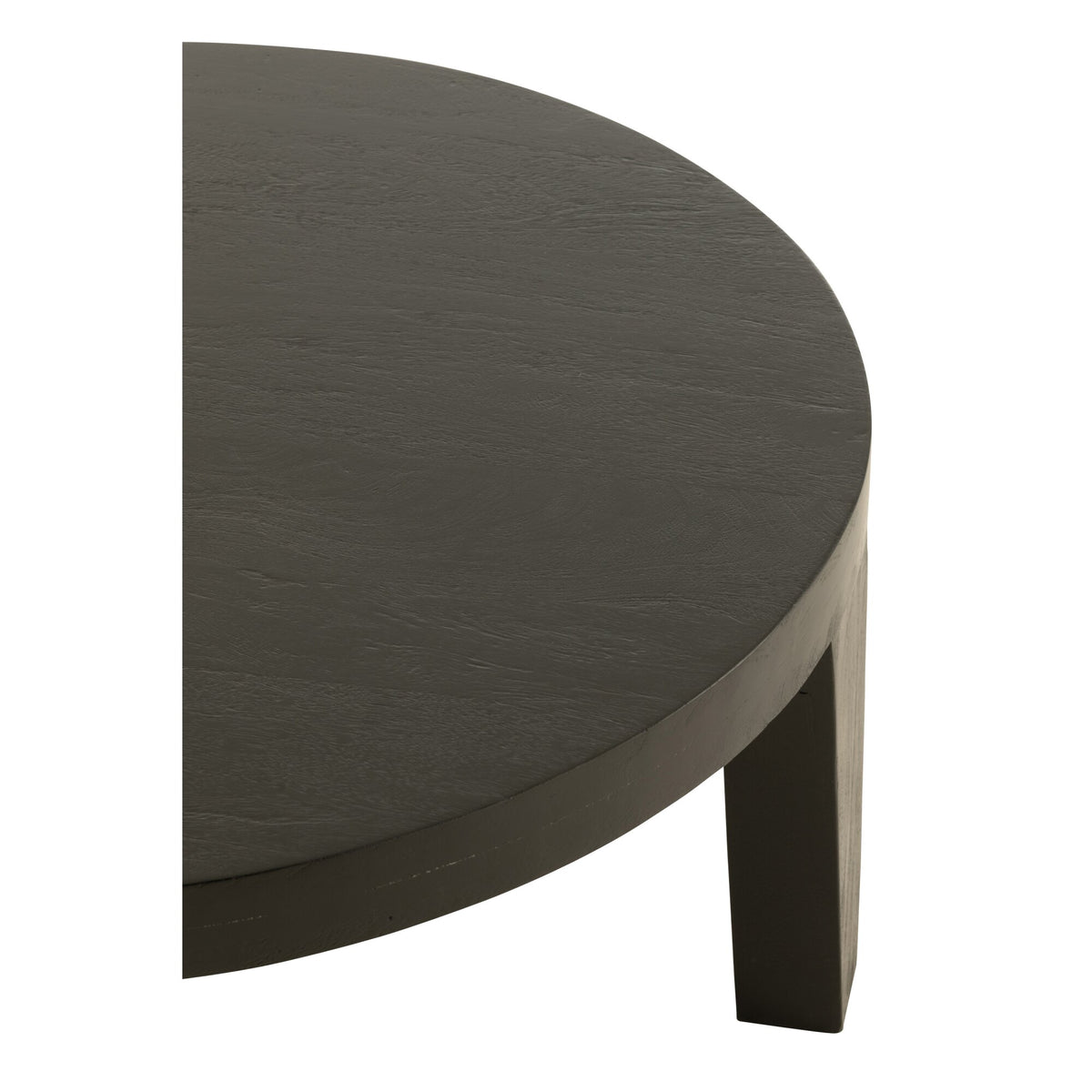 Tavolino da salotto rotondo in legno di mango nero opaco J-Line