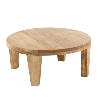 Tavolino da salotto rotondo in legno di mango naturale J-Line