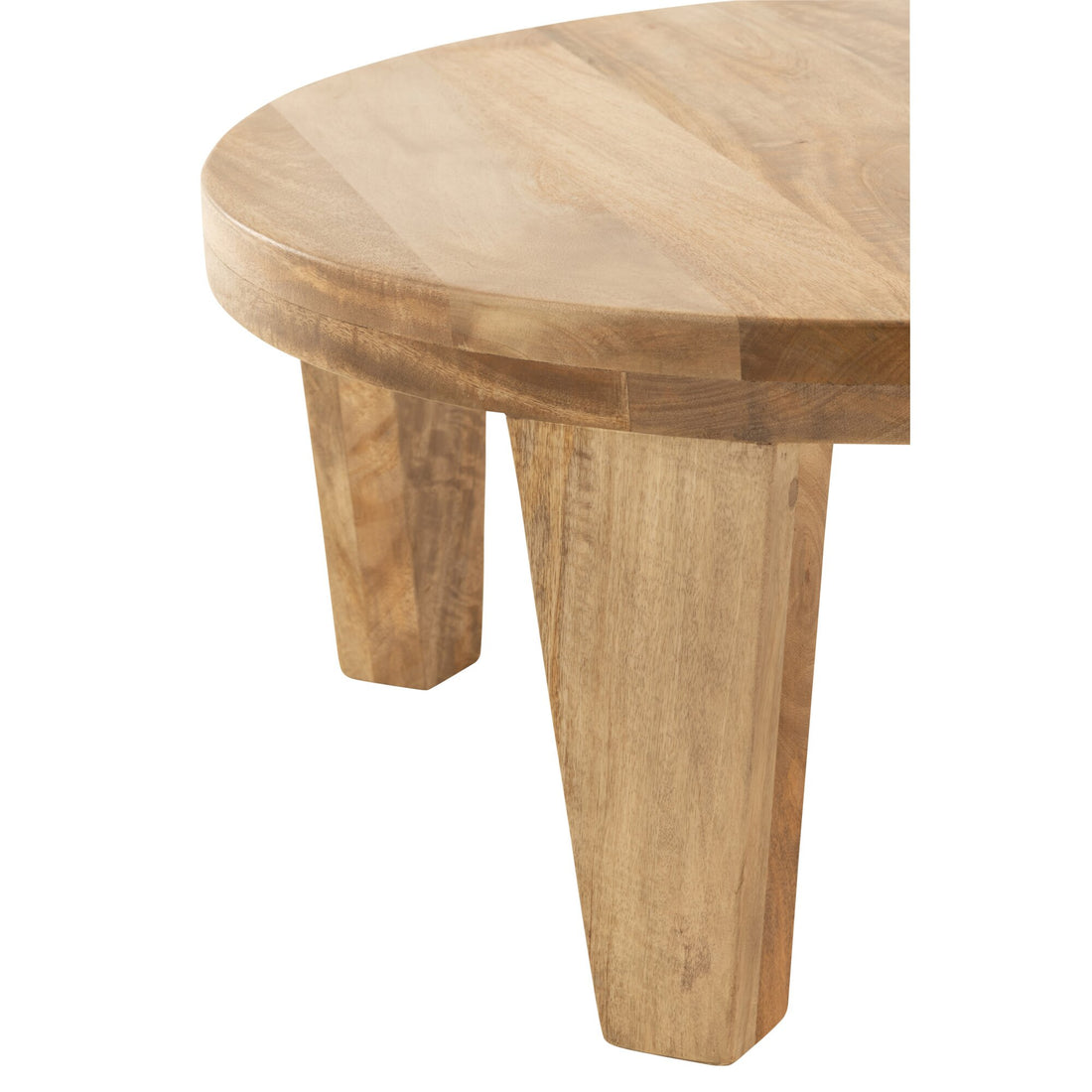 Tavolino da salotto rotondo in legno di mango naturale J-Line