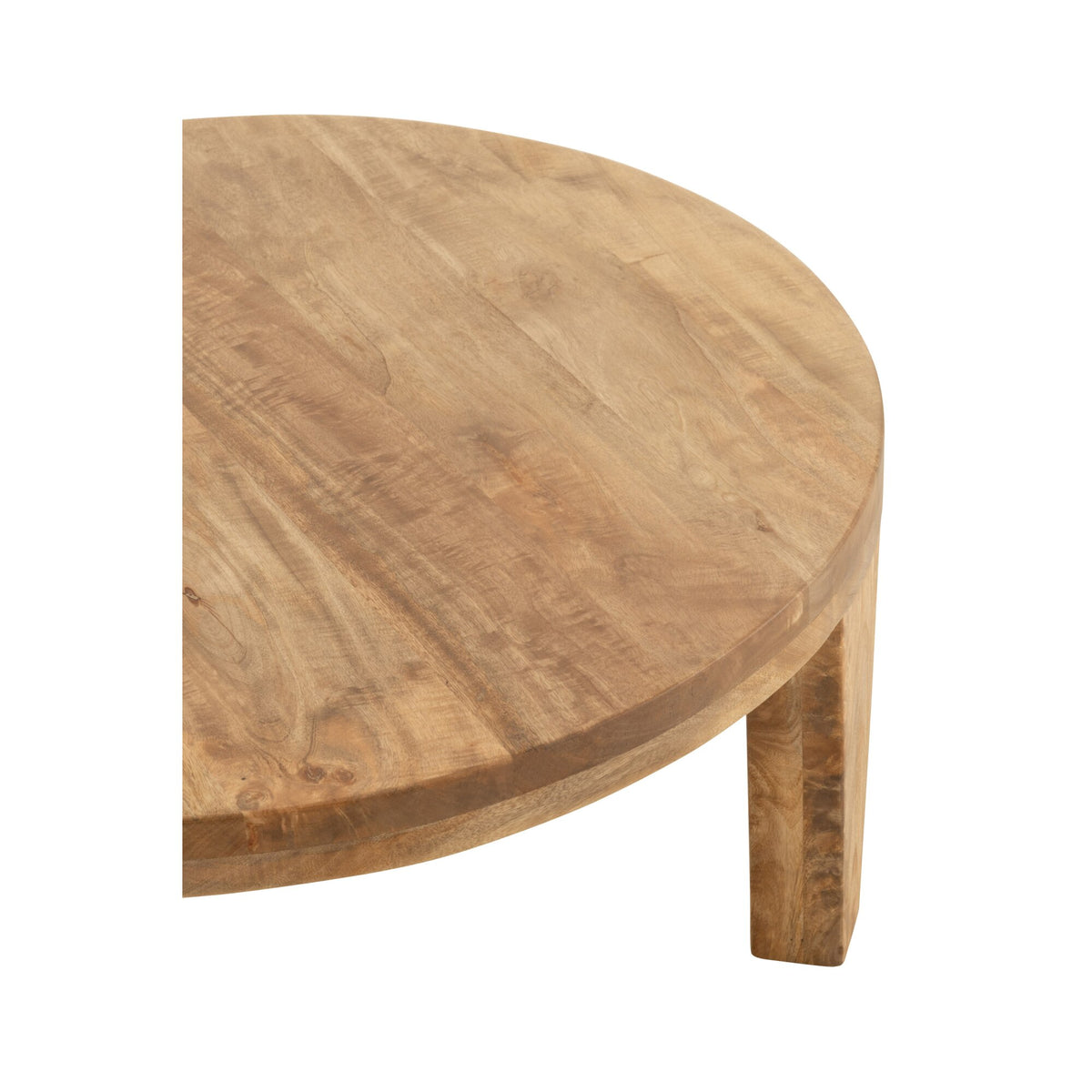 Tavolino da salotto rotondo in legno di mango naturale J-Line