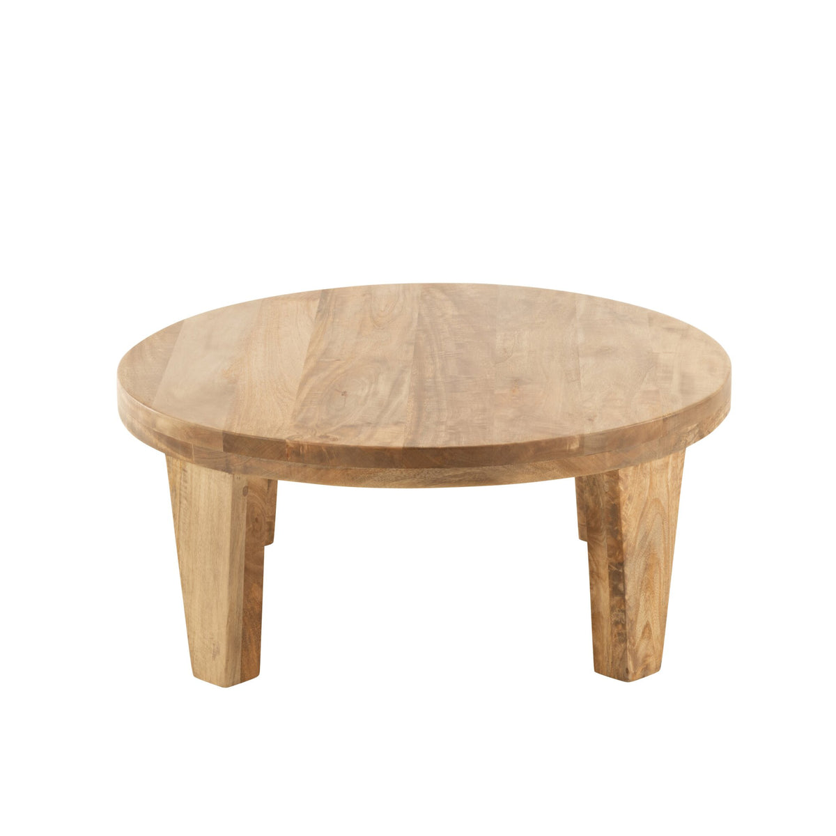 Tavolino da salotto rotondo in legno di mango naturale J-Line