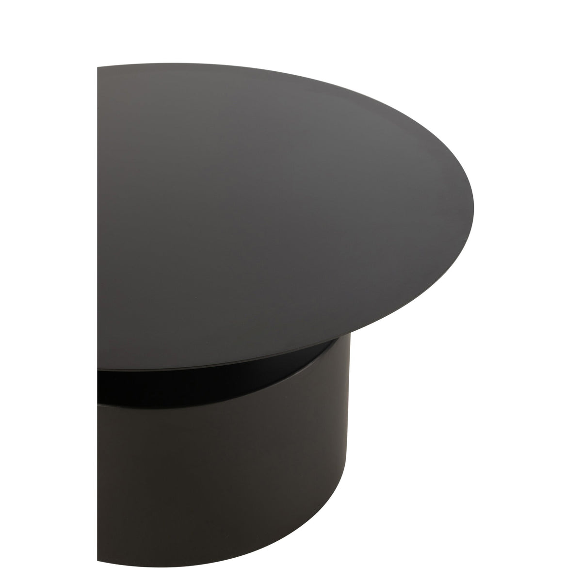 Tavolino da salotto rotondo in metallo nero J-Line