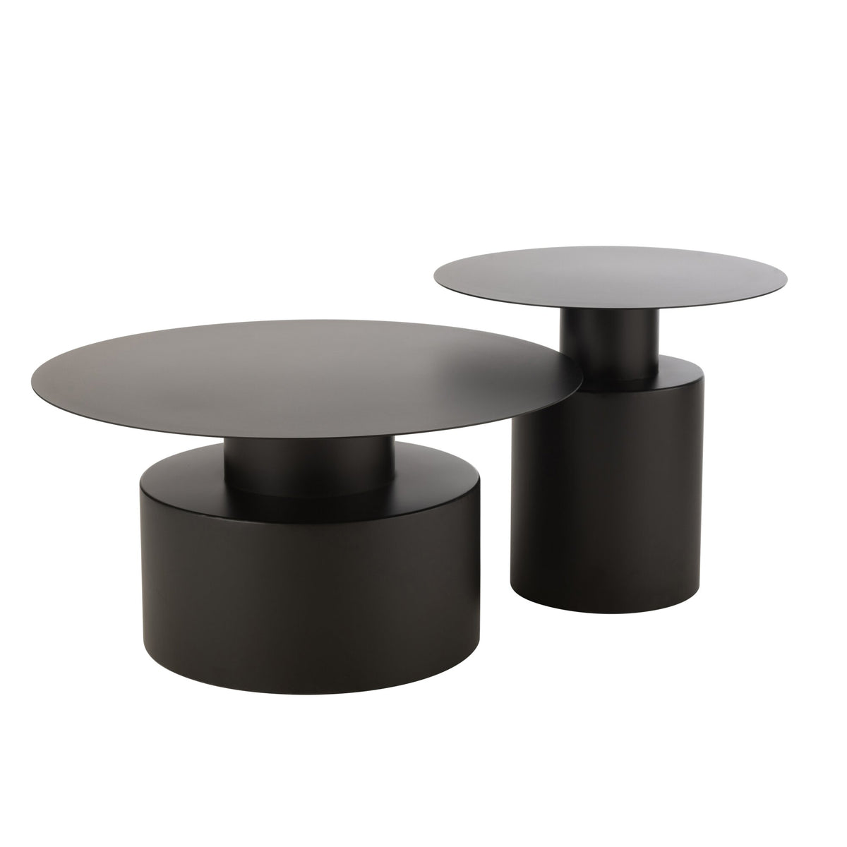 Tavolino da salotto rotondo in metallo nero J-Line