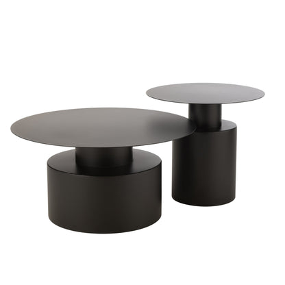 Tavolino da salotto rotondo in metallo nero J-Line
