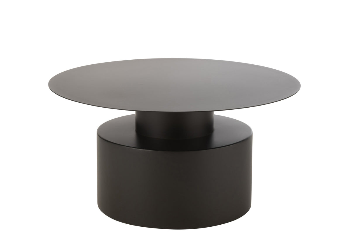 Tavolino da salotto rotondo in metallo nero J-Line