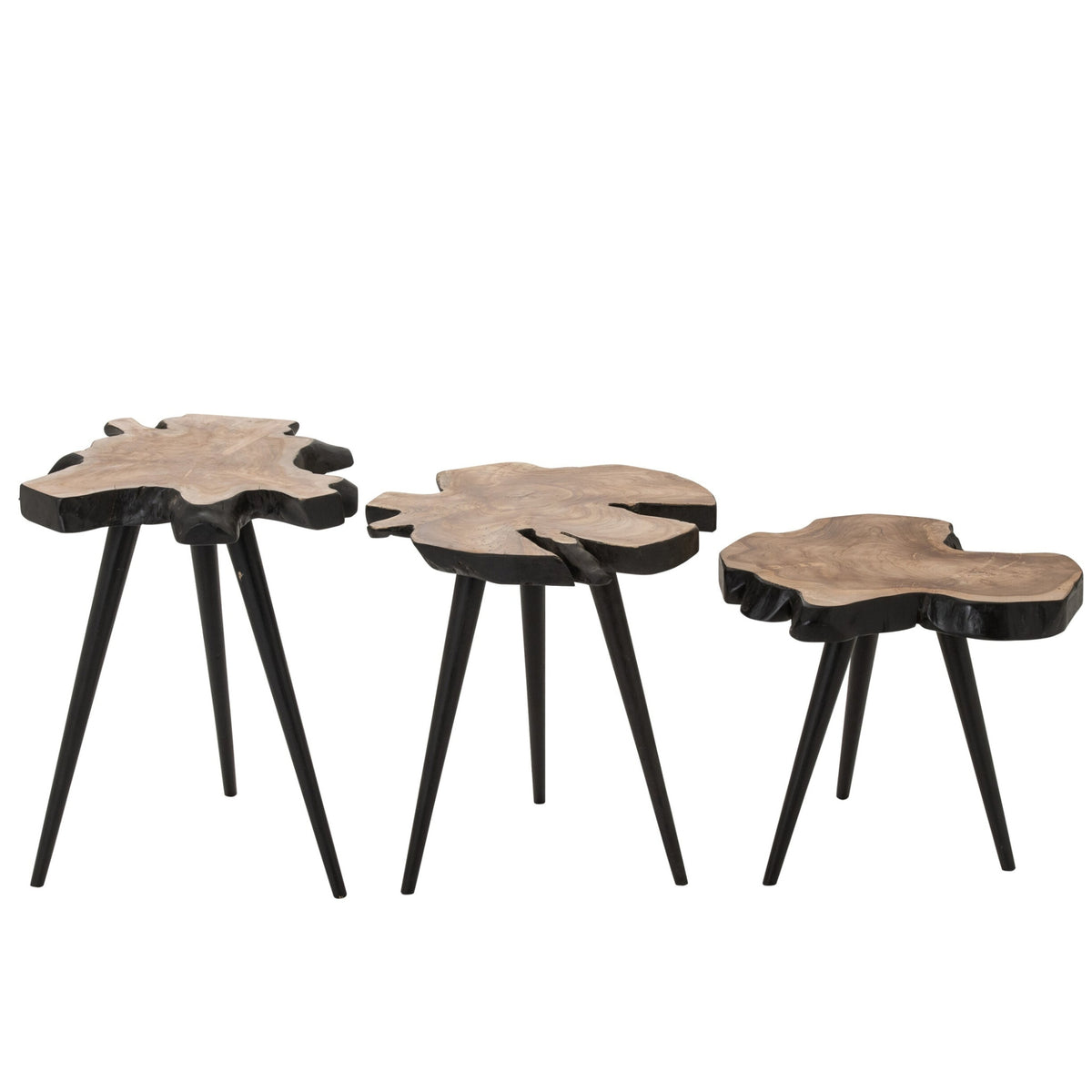 Tavolino da salotto in teak naturale/nero J-Line