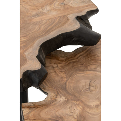 Tavolino da salotto in teak naturale/nero J-Line