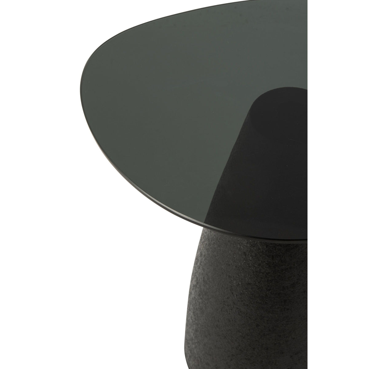 Set di 2 tavolini da salotto in vetro/metallo nero J-Line