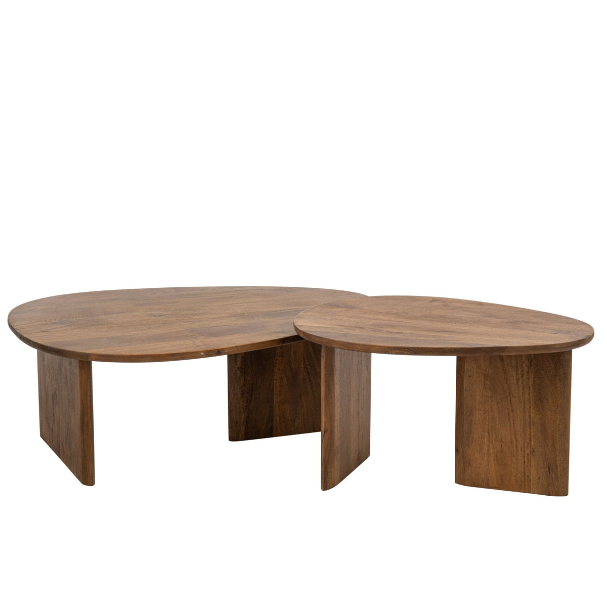 Set di 2 tavolini da salotto in legno di mango naturale J-Line