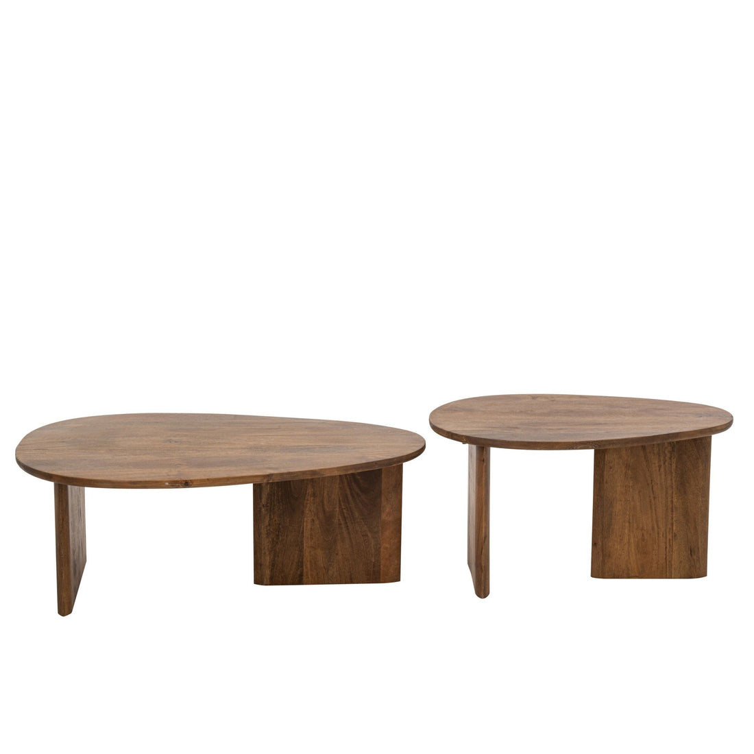 Set di 2 tavolini da salotto in legno di mango naturale J-Line