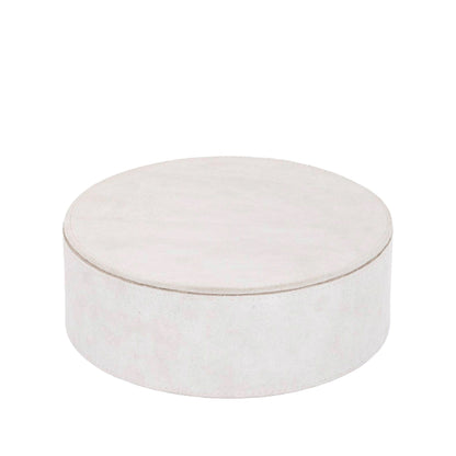 Saria Set Van 3 Opbergdozen Suède Beige Rond van PTMD, productfoto vanuit een andere hoek