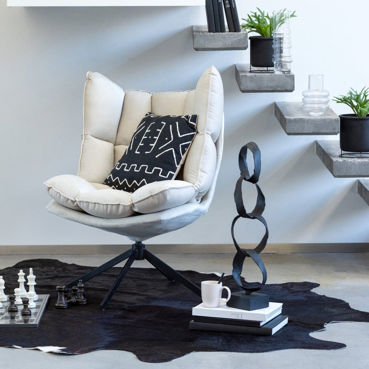 Set di scacchi in poliresina marrone/bianco J-Line