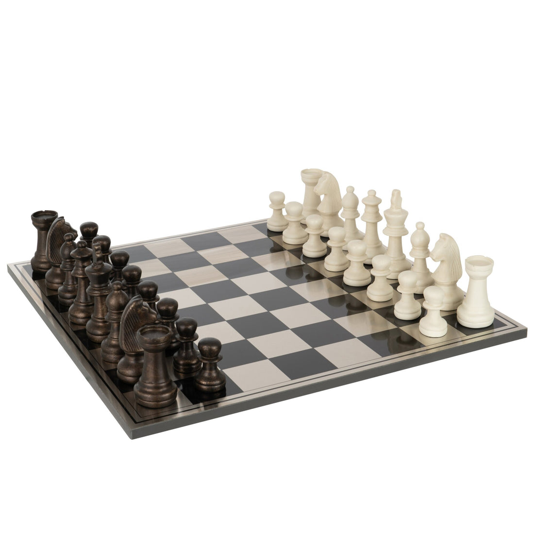 Set di scacchi in poliresina marrone/bianco J-Line
