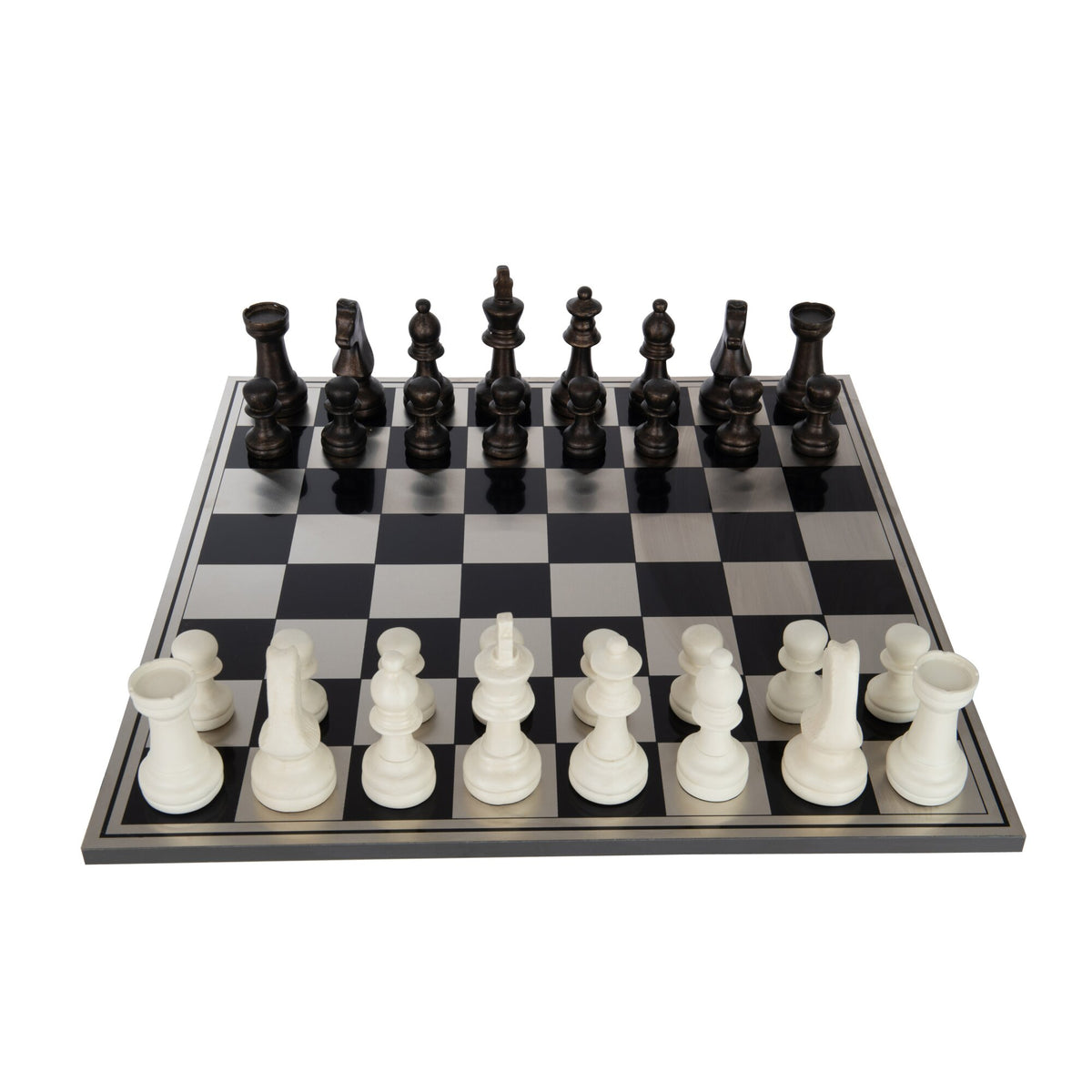 Set di scacchi in poliresina marrone/bianco J-Line