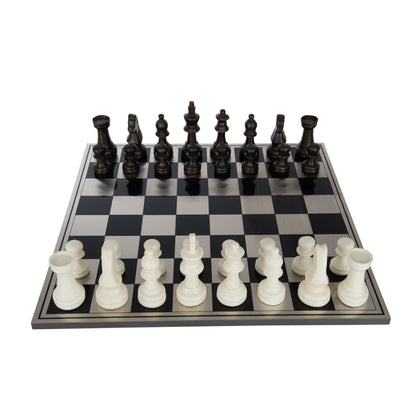Set di scacchi in poliresina marrone/bianco J-Line