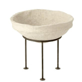 Schaal Op Voet Chad Papier Mache Wit - Schaal - J-Line - livinglovely.nl