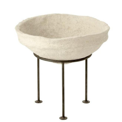 Schaal Op Voet Chad Papier Mache Wit - Schaal - J-Line - livinglovely.nl