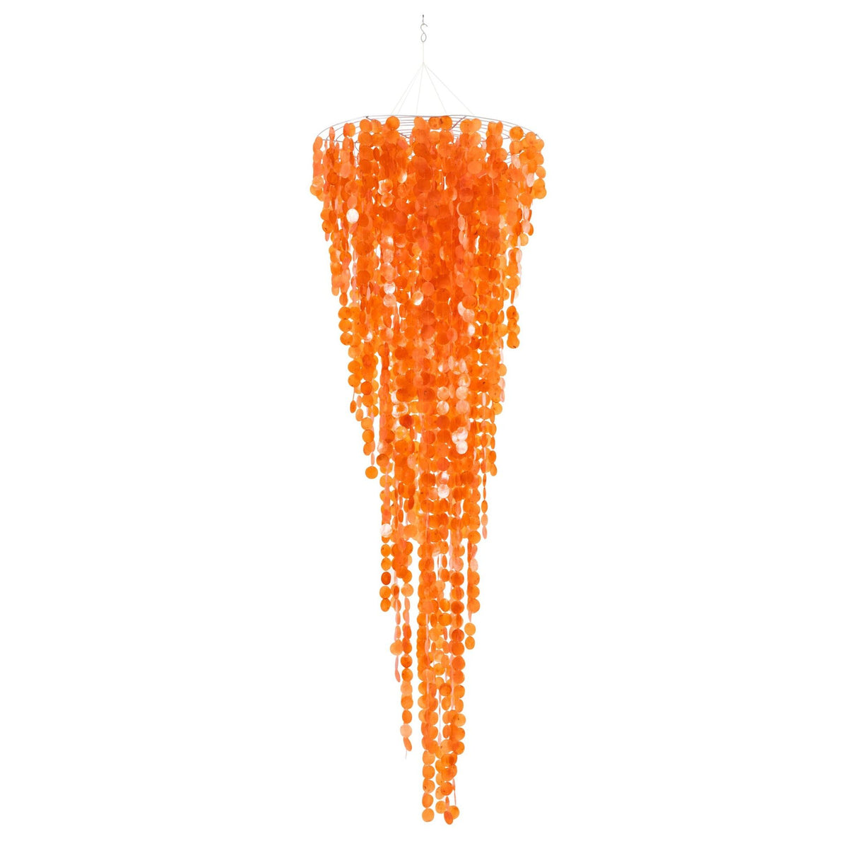 Lampada a sospensione Capiz Arancione Large Ø80cm x H250cm J-Line