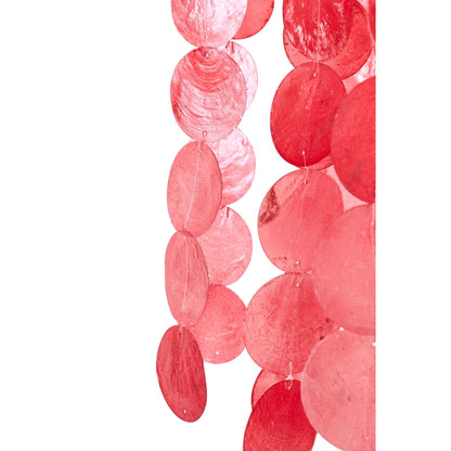 Lampada a sospensione in conchiglie Capiz Rossa Large Ø80cm x H250cm J-Line