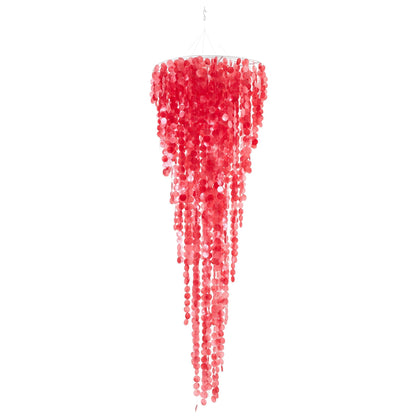 Lampada a sospensione in conchiglie Capiz Rossa Large Ø80cm x H250cm J-Line