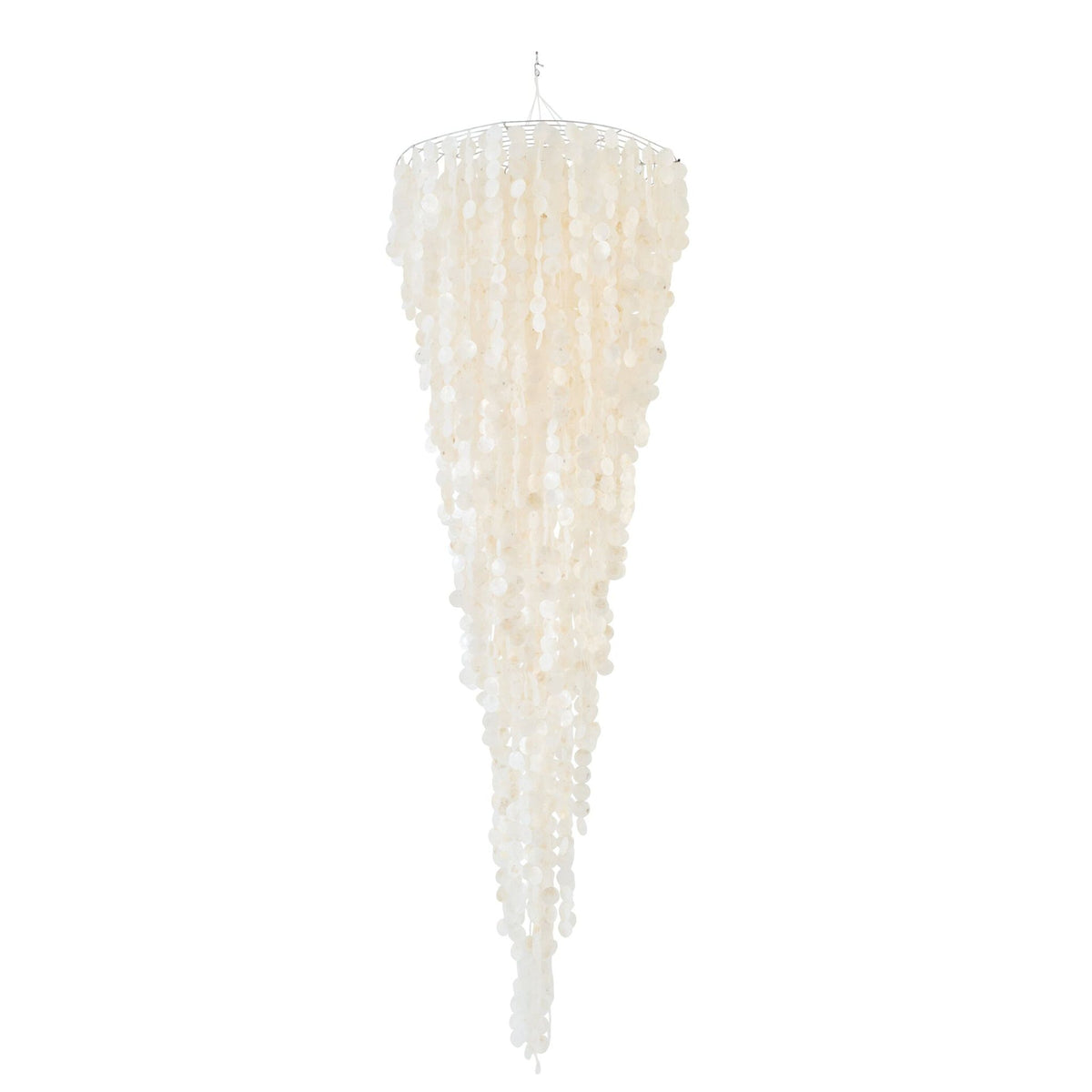 Lampada a sospensione Capiz Bianca Large Ø80cm x H250cm J-Line