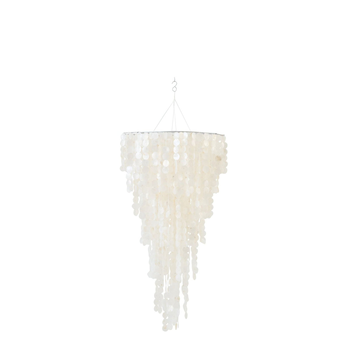 Lampada a sospensione Capiz Bianca Media Ø80cm x H150cm J-Line